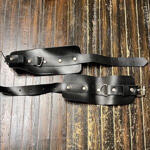Stylish Black Leather Belt with Silver Buckle